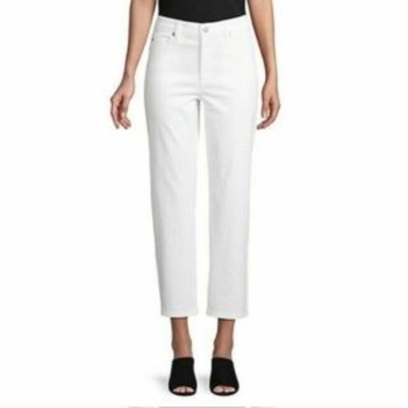 Eileen Fisher Denim - Eileen Fisher White Organic Cotton Crop Jeans 10